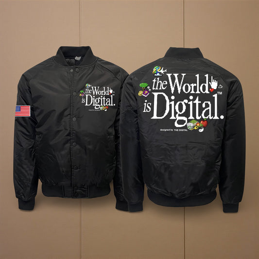 The World Is Digital Bomber Jacket(Black)