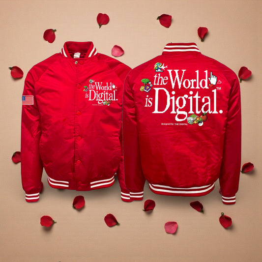 The World Is Digital Bomber Jacket (Red)